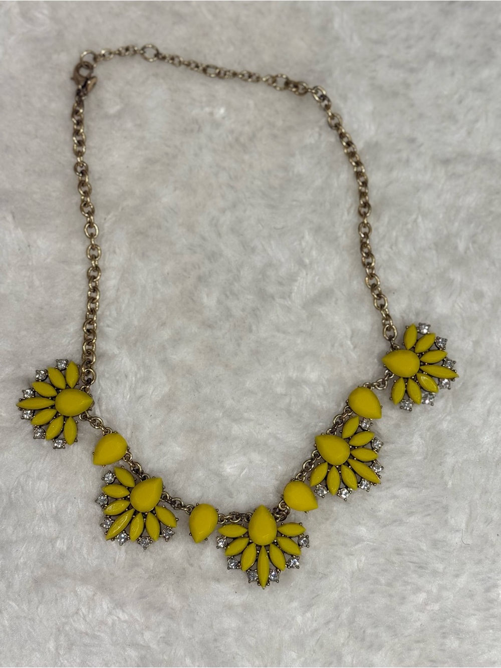 J. Crew Yellow Petal Cluster Necklace